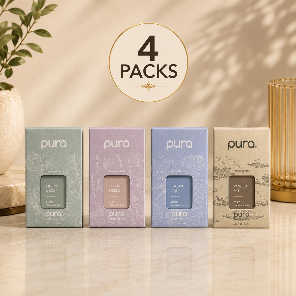 Pura Smart Fragrance Refill Variety Pack 4 Scents 10ml Each Home Scent Oil